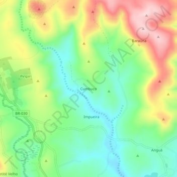 Cumbuco topographic map, elevation, terrain