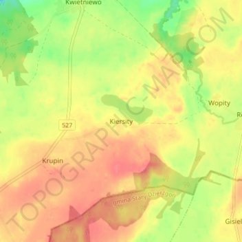 Kiersity topographic map, elevation, terrain
