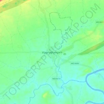 Vijayraghavgarh topographic map, elevation, terrain