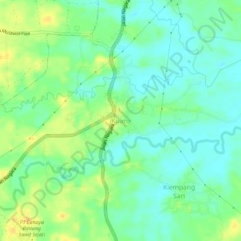 Kuaro topographic map, elevation, terrain