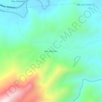 Vda. Orinoco topographic map, elevation, terrain