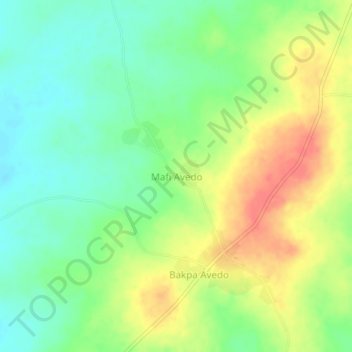 Mafi Avedo topographic map, elevation, terrain
