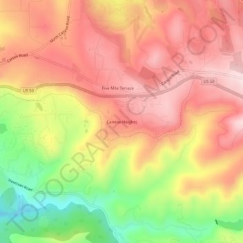 Camino Heights topographic map, elevation, terrain