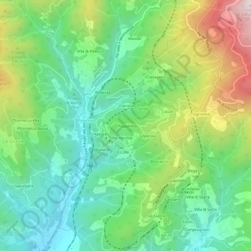 Poggiolo topographic map, elevation, terrain