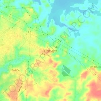 Santa Cecilia topographic map, elevation, terrain