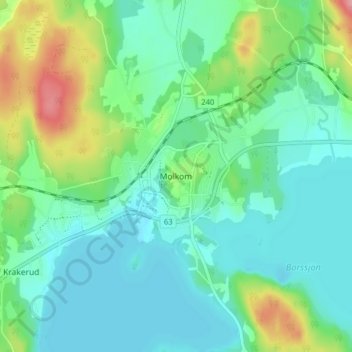 Molkom topographic map, elevation, terrain