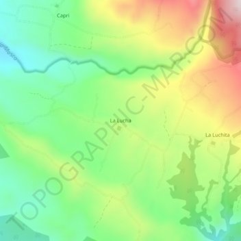 La Lucha topographic map, elevation, terrain