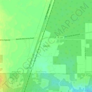 Maxville topographic map, elevation, terrain