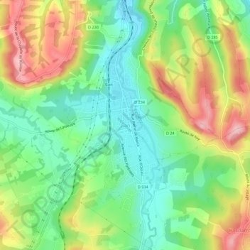 Gan topographic map, elevation, terrain