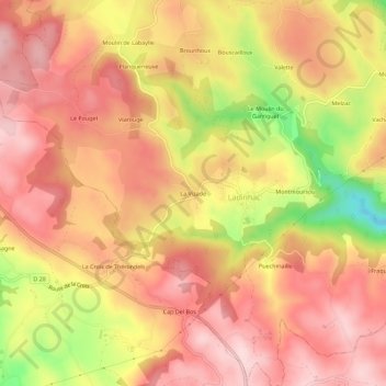 La Vizade topographic map, elevation, terrain