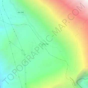 Pachma topographic map, elevation, terrain