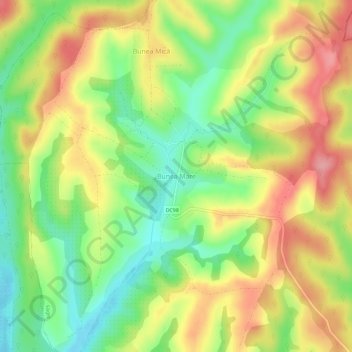 Bunea Mare topographic map, elevation, terrain