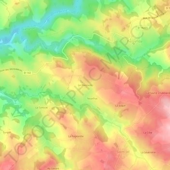 Le Plantadis topographic map, elevation, terrain