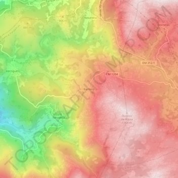 Barreiro topographic map, elevation, terrain