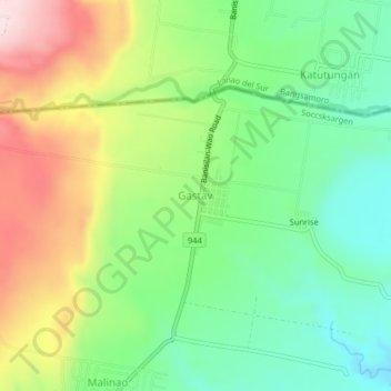 Gastav topographic map, elevation, terrain