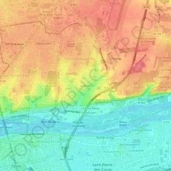 La Borde topographic map, elevation, terrain