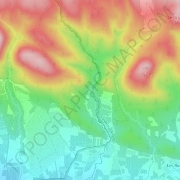 Source du Mirail topographic map, elevation, terrain