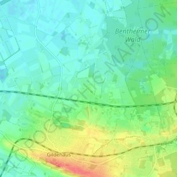 Waldseite topographic map, elevation, terrain