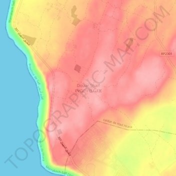Douar Shaif topographic map, elevation, terrain
