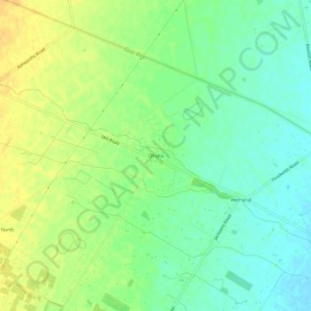 Ohoka topographic map, elevation, terrain