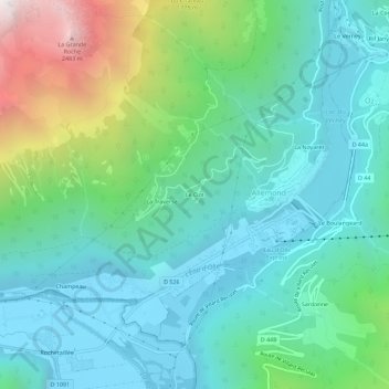 Le Clot topographic map, elevation, terrain