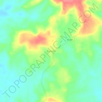 Bombi topographic map, elevation, terrain