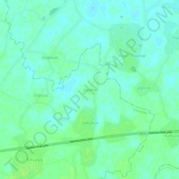 Uzunlu topographic map, elevation, terrain