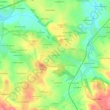 La Tannerie topographic map, elevation, terrain