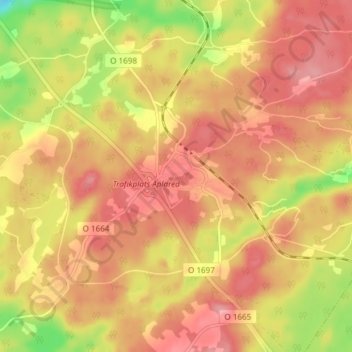 Aplared topographic map, elevation, terrain