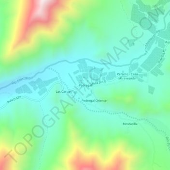 Pedregal topographic map, elevation, terrain