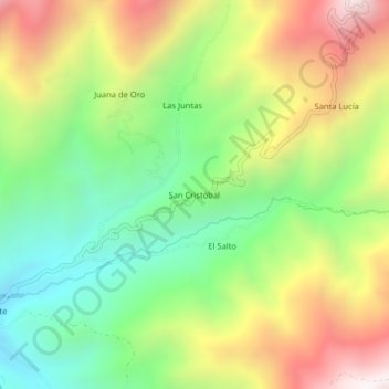 San Cristóbal topographic map, elevation, terrain
