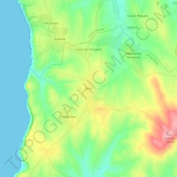 Barril topographic map, elevation, terrain