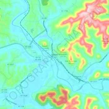 Irvine topographic map, elevation, terrain