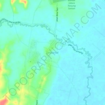Sebuntal topographic map, elevation, terrain