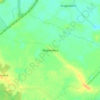 Marynivka topographic map, elevation, terrain