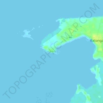 Punta Miray topographic map, elevation, terrain