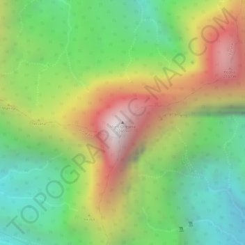 Mont Orohena topographic map, elevation, terrain