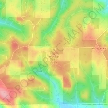 Michigan Hill topographic map, elevation, terrain