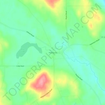 Peterboro topographic map, elevation, terrain