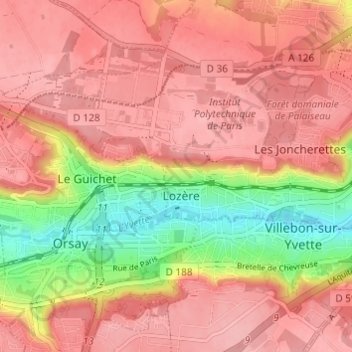 Les Taupiniaux topographic map, elevation, terrain