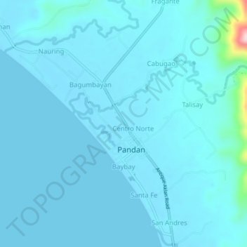 Bunga topographic map, elevation, terrain