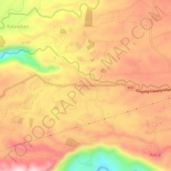 Patrocinio topographic map, elevation, terrain