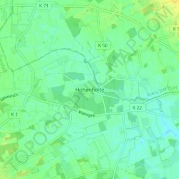 Hohenholte topographic map, elevation, terrain