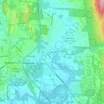 East Village topographic map, elevation, terrain