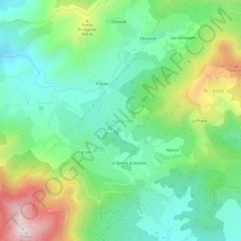 Castagnola topographic map, elevation, terrain