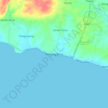 Kedungdung topographic map, elevation, terrain