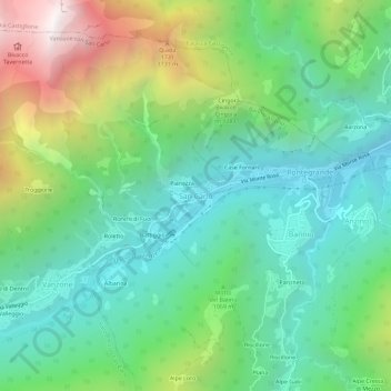 San Carlo topographic map, elevation, terrain