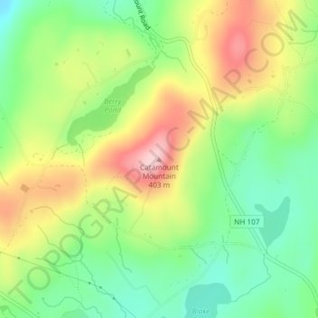 Catamount Mountain topographic map, elevation, terrain