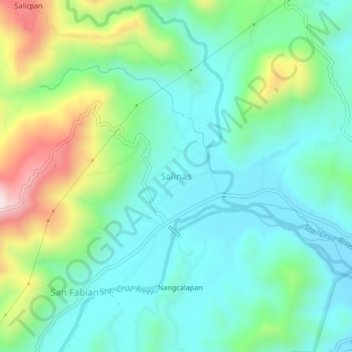 Salinas topographic map, elevation, terrain