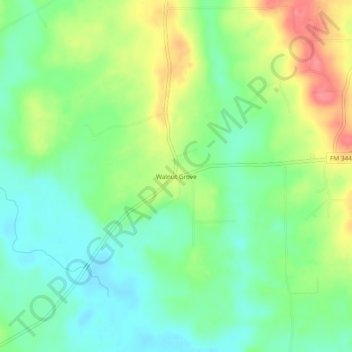 Walnut Grove topographic map, elevation, terrain